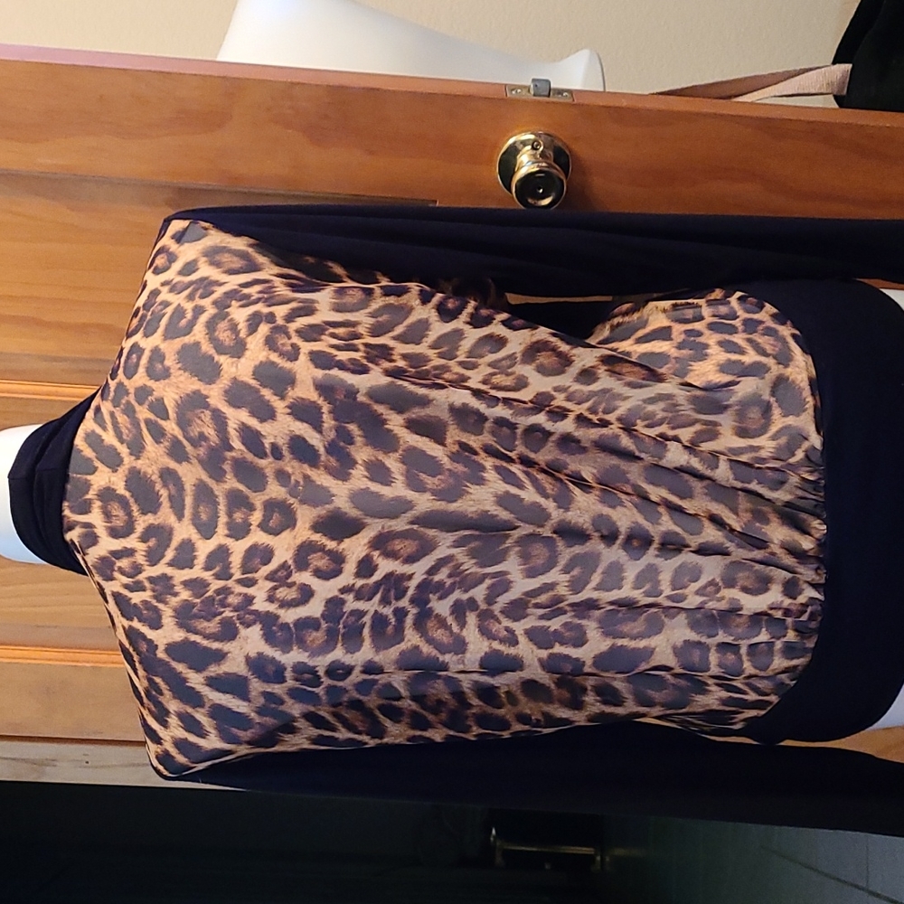Black Sleeved Leopard Print Shrug